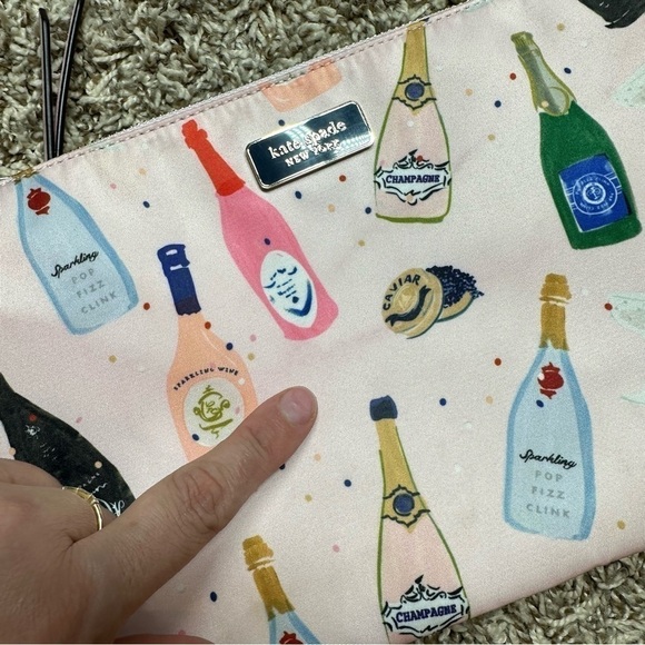 Kate Spade New York Dawn Triple Gusset Crossbody Bag in Pink Nylon Champagne - Picture 9 of 11